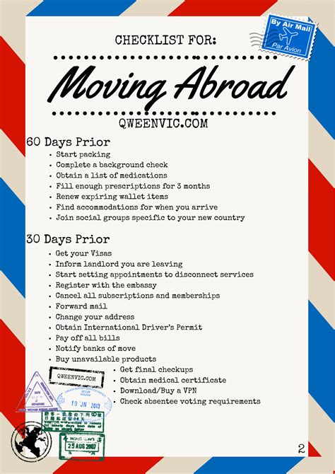 moving overseas checklist pdf.